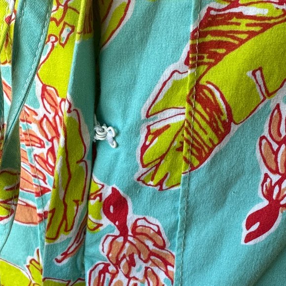Key West Tropical Palm Print Skirt- Button Down Tie Through Waist - Picture 6 of 12